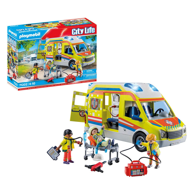 Load image into Gallery viewer, Playmobil city life ambulance met licht en geluid - 71202