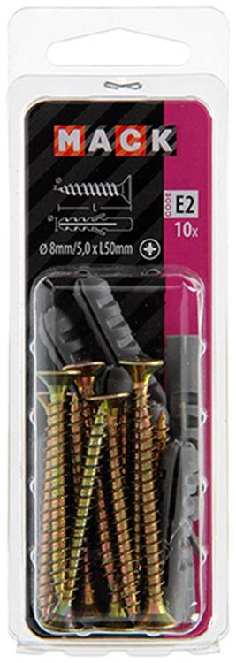 Load image into Gallery viewer, Mack 1017897 - plug + schroef polyethyleen 10 st 8 mm 5,0 x 50 mm | 5 stuks