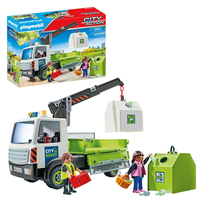 Load image into Gallery viewer, Playmobil City Action Glasbak Ophaaldienst 71431