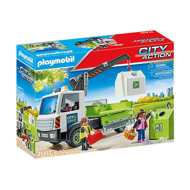 Load image into Gallery viewer, Playmobil City Action Glasbak Ophaaldienst 71431