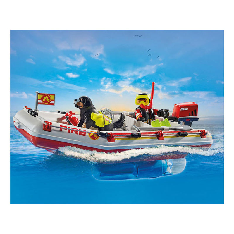 Load image into Gallery viewer, Playmobil action heroes brandweerboot met waterscooter - 71464