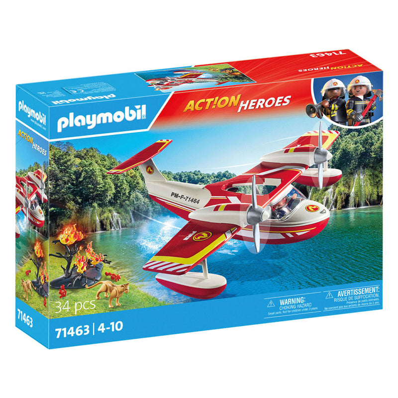 Load image into Gallery viewer, PLAYMOBIL Action Heroes Brandweervliegtuig met Blusfunctie 71463