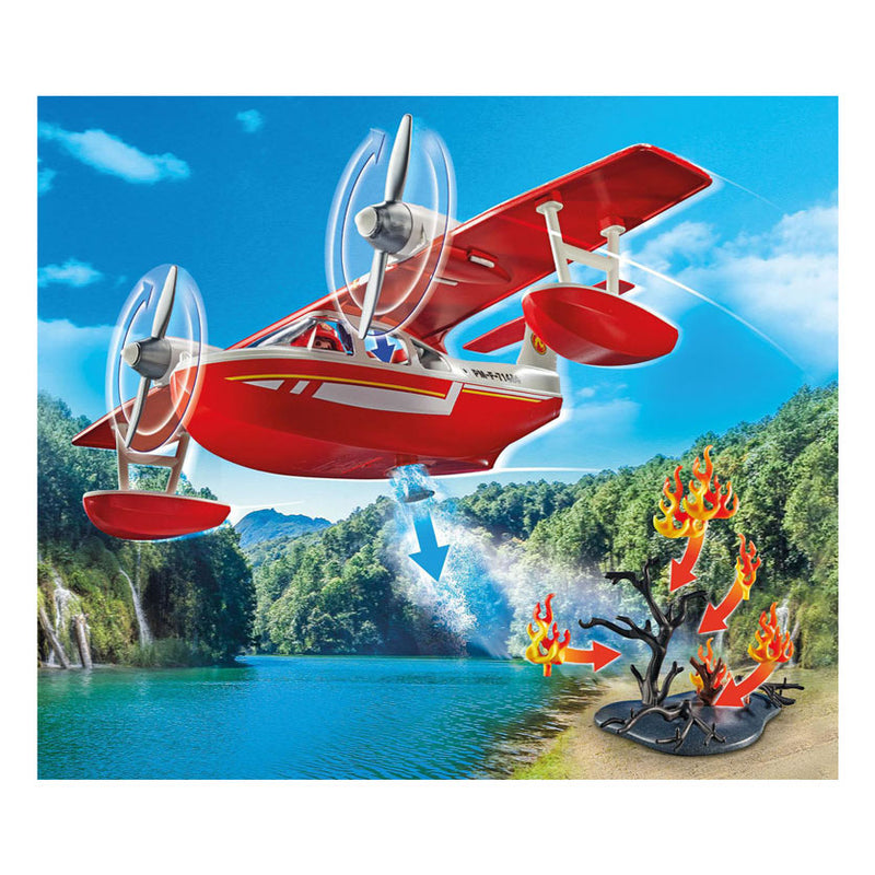 Load image into Gallery viewer, PLAYMOBIL Action Heroes Brandweervliegtuig met Blusfunctie 71463