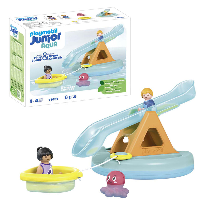 Load image into Gallery viewer, Playmobil junior zwemeiland met waterglijbaan - 71687