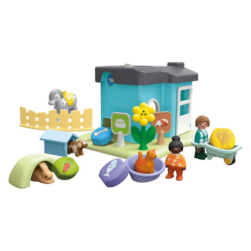Load image into Gallery viewer, Playmobil 1.2.3. dierenpension met voerautomaat - 71690