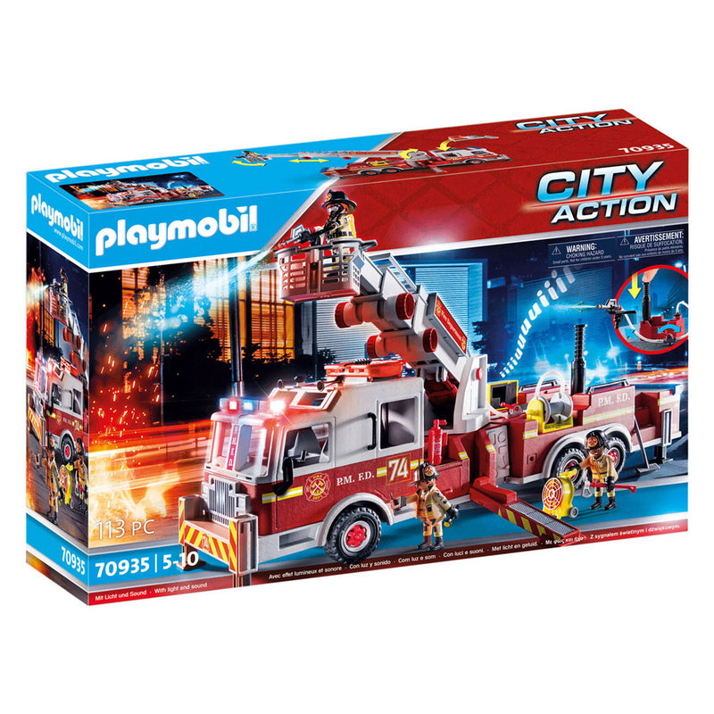 Load image into Gallery viewer, PLAYMOBIL Action Heroes Brandweerwagen: US Tower Ladder 70935