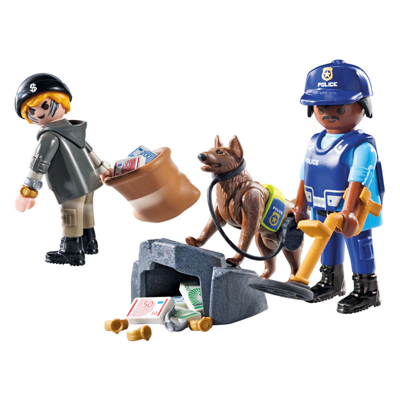 Load image into Gallery viewer, Playmobil action heroes politiehond met boef - 71731