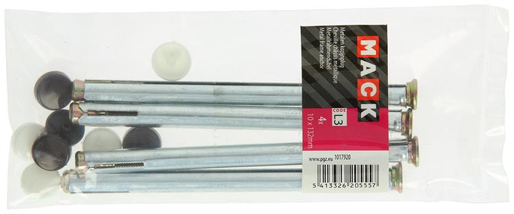 Afbeelding laden in galerijviewer, Mack 1017920 - metalen kozijnplug staal verzinkt 4 st 10 x 130 mm | 5 stuks