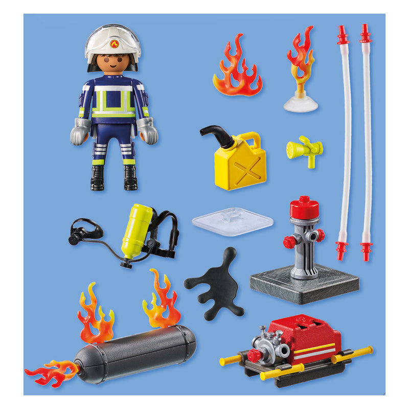 Load image into Gallery viewer, Playmobil action heroes brandweerman met waterpomp - 71826