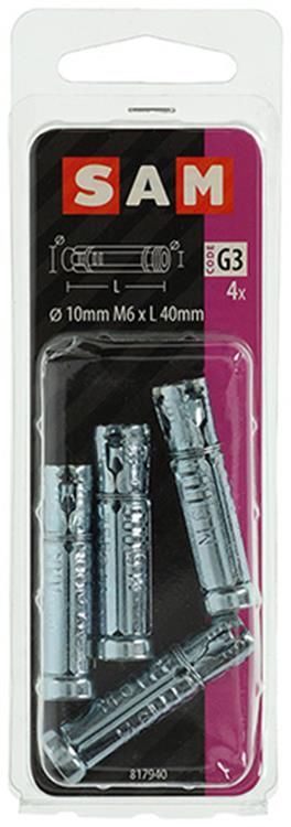 Load image into Gallery viewer, Mack 1019955 - keilbouthuls verzinkt 4 st m6 x 40 mm | 10 stuks