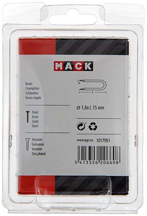 Load image into Gallery viewer, Mack 1017951 - kram staal verzinkt 250 gr 1,8 x 15 mm | 5 stuks