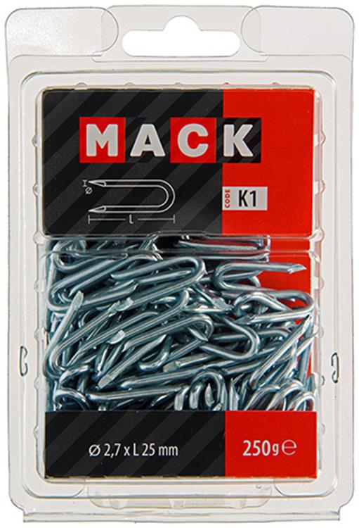 Load image into Gallery viewer, Mack 1017953 - kram staal verzinkt 250 gr 2,7 x 25 mm | 5 stuks