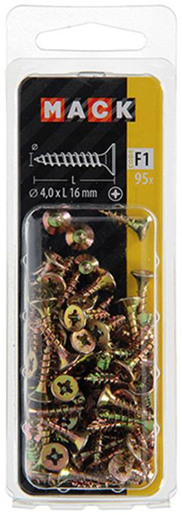Load image into Gallery viewer, Mack 1017968 - spaanplaatschroef vz kop geelverz. 95st 4,0 x 16 mm | 5 stuks