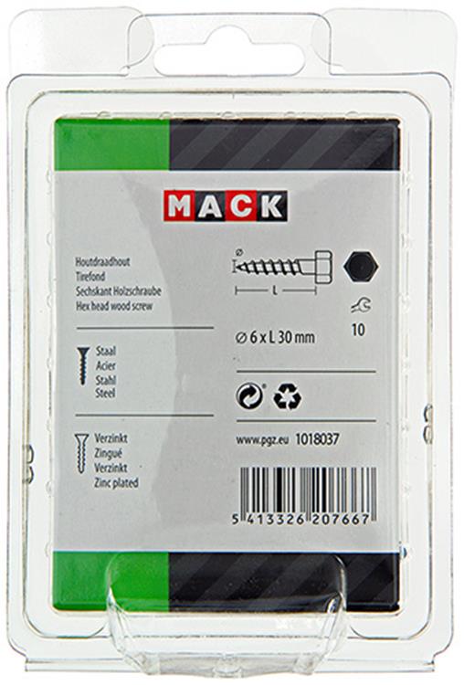 Load image into Gallery viewer, Mack 1018037 - houtdraadbout staal verzinkt 40 st 6 x 30 mm | 5 stuks