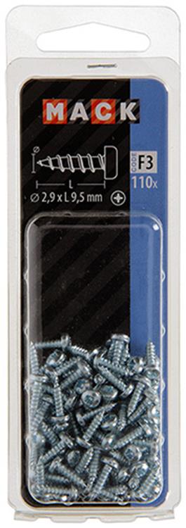 Load image into Gallery viewer, Mack 1018054 - zelftappende schroef cylkop verz.110 st 2,9 x 9,5 mm | 10 stuks