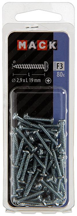 Load image into Gallery viewer, Mack 1018056 - zelftappende schroef cylkop verz. 80 st 2,9 x 19 mm | 10 stuks