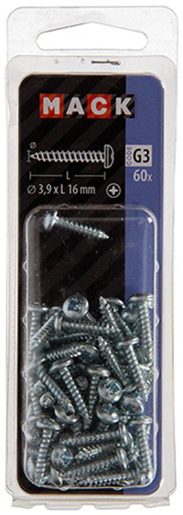 Load image into Gallery viewer, Mack 1018063 - zelftappende schroef cylkop verz. 60 st 3,9 x 16 mm | 5 stuks