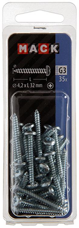 Load image into Gallery viewer, Mack 1018070 - zelftappende schroef cylkop verz. 35 st 4,2 x 32 mm | 5 stuks