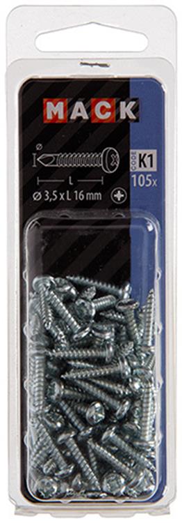 Load image into Gallery viewer, Mack 1018082 - zelfborende schroef cylkop verz.105st 3,5 x 16 mm | 5 stuks