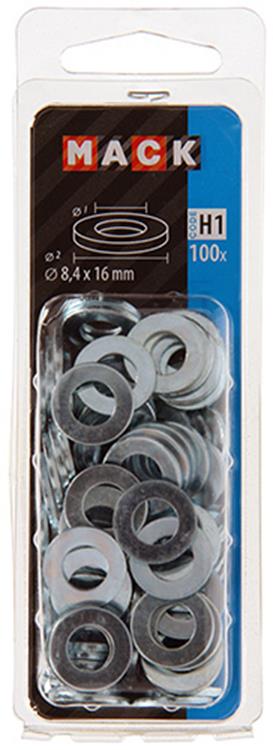 Load image into Gallery viewer, Mack 1018118 - sluitring staal verzinkt 100 st 8,4 x 16 mm | 5 stuks