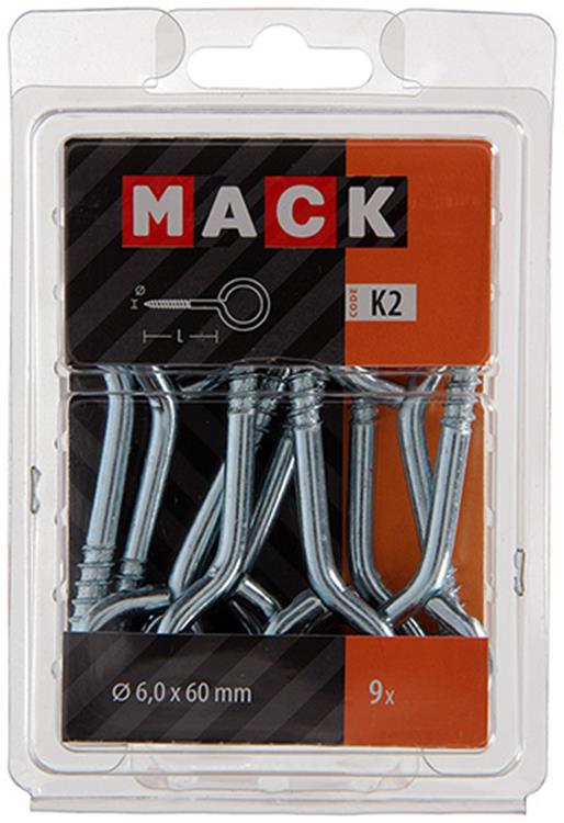 Afbeelding laden in galerijviewer, Mack 1018139 - schroefoog staal verzinkt 9 st 6,0 x 60 mm | 5 stuks