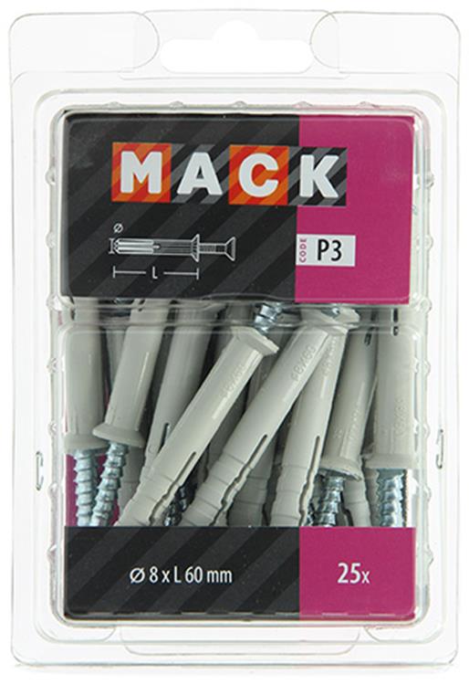 Load image into Gallery viewer, Mack 1018167 - nylon nagelplug polyamide 25 st 8 x 60 mm | 3 stuks