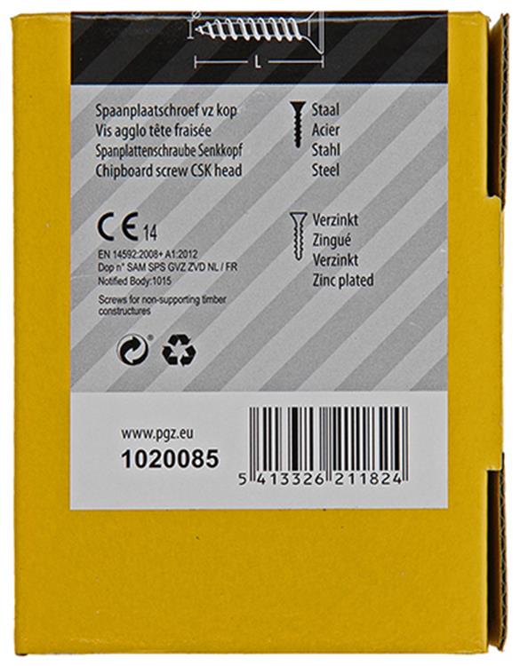 Load image into Gallery viewer, Mack 1020085 - spaanplaatschroef vz kop geel vz 200 st 3,5 x 35 mm | 5 stuks