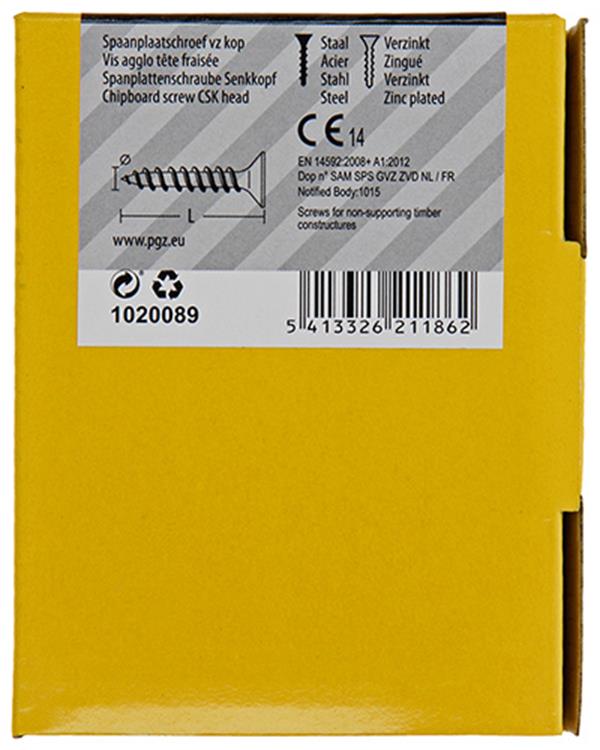 Afbeelding laden in galerijviewer, Mack 1020089 - spaanplaatschroef vz kop geel vz 200 st 4,0 x 16 mm | 5 stuks