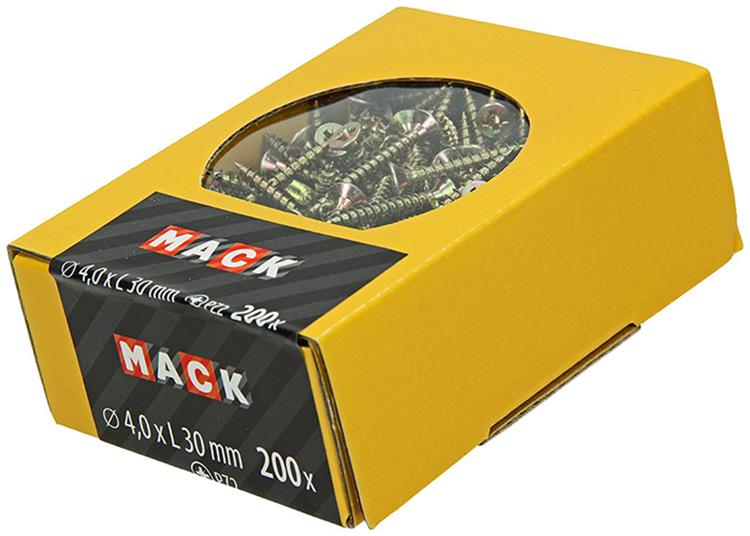 Load image into Gallery viewer, Mack 1020092 - spaanplaatschroef vz kop geel vz 200 st 4,0 x 30 mm | 5 stuks