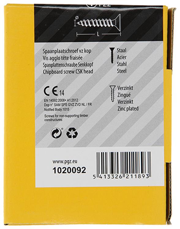 Load image into Gallery viewer, Mack 1020092 - spaanplaatschroef vz kop geel vz 200 st 4,0 x 30 mm | 5 stuks