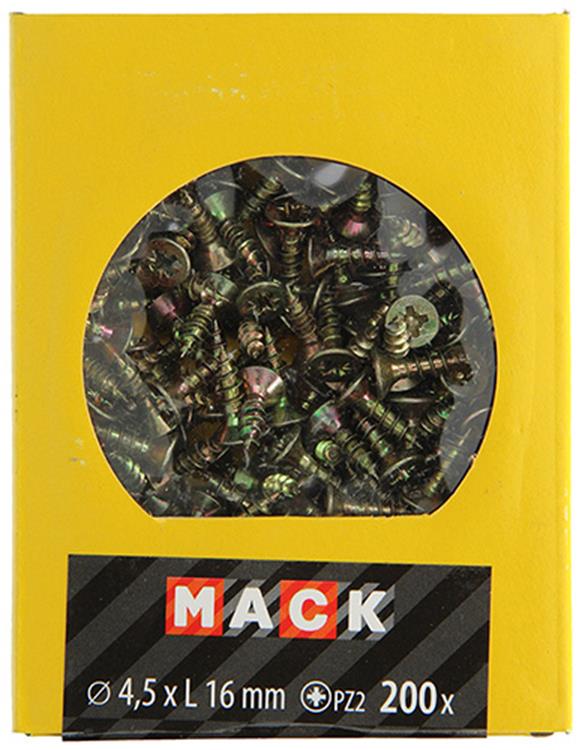 Load image into Gallery viewer, Mack 1020099 - spaanplaatschroef vz kop geel vz 200 st 4,5 x 16 mm | 5 stuks