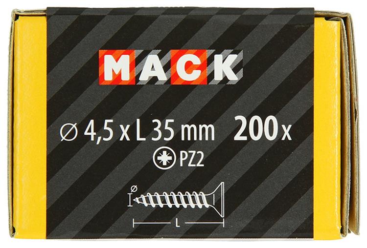 Load image into Gallery viewer, Mack 1020103 - spaanplaatschroef vz kop geel vz 200 st 4,5 x 35 mm | 5 stuks