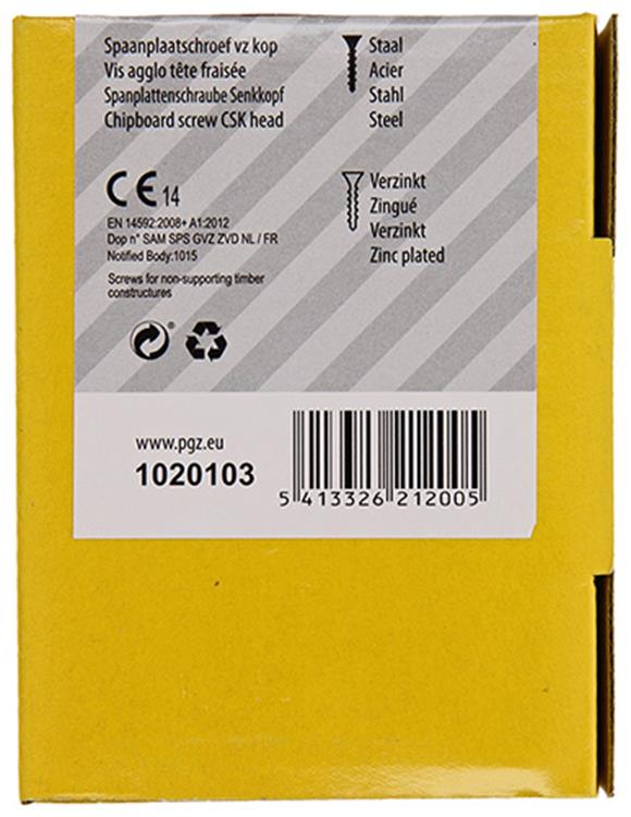 Load image into Gallery viewer, Mack 1020103 - spaanplaatschroef vz kop geel vz 200 st 4,5 x 35 mm | 5 stuks