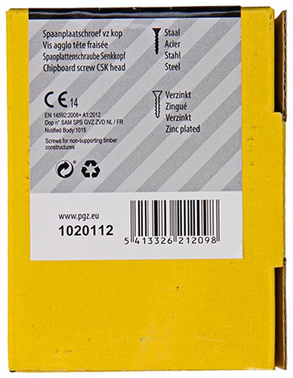Load image into Gallery viewer, Mack 1020112 - spaanplaatschroef vz kop geel vz 200 st 5,0 x 35 mm | 5 stuks
