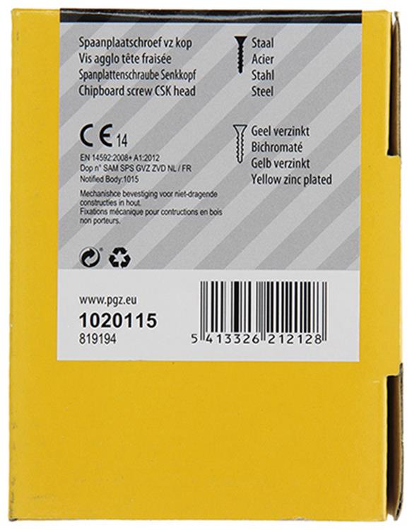 Load image into Gallery viewer, Mack 1020115 - spaanplaatschroef vz kop geel vz 100 st 5,0 x 50 mm | 5 stuks