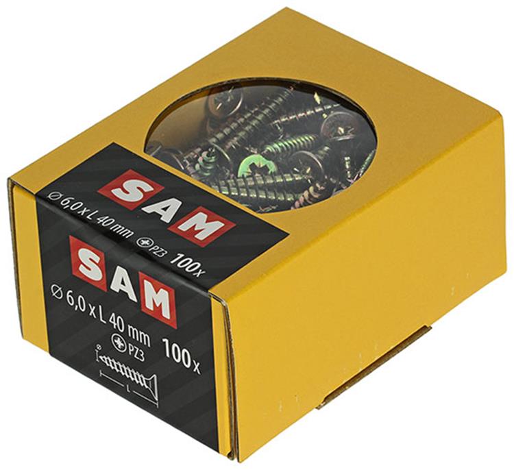 Load image into Gallery viewer, Mack 1020121 - spaanplaatschroef vz kop geel vz 100 st 6,0 x 40 mm | 5 stuks