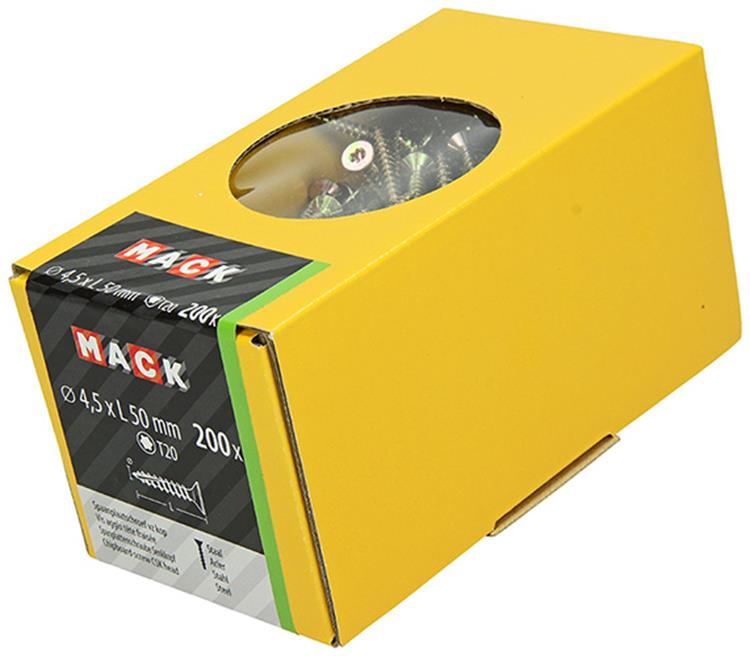 Load image into Gallery viewer, Mack 1020147 - spaanplaatschroef vz kp-zelfb.gvz 200st 4,5 x 50 mm | 2 stuks