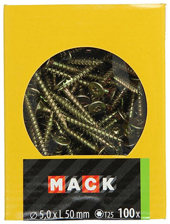 Load image into Gallery viewer, Mack 1020152 - spaanplaatschroef vz kp-zelfb.gvz 100st 5,0 x 50 mm | 5 stuks
