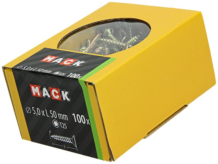 Load image into Gallery viewer, Mack 1020152 - spaanplaatschroef vz kp-zelfb.gvz 100st 5,0 x 50 mm | 5 stuks