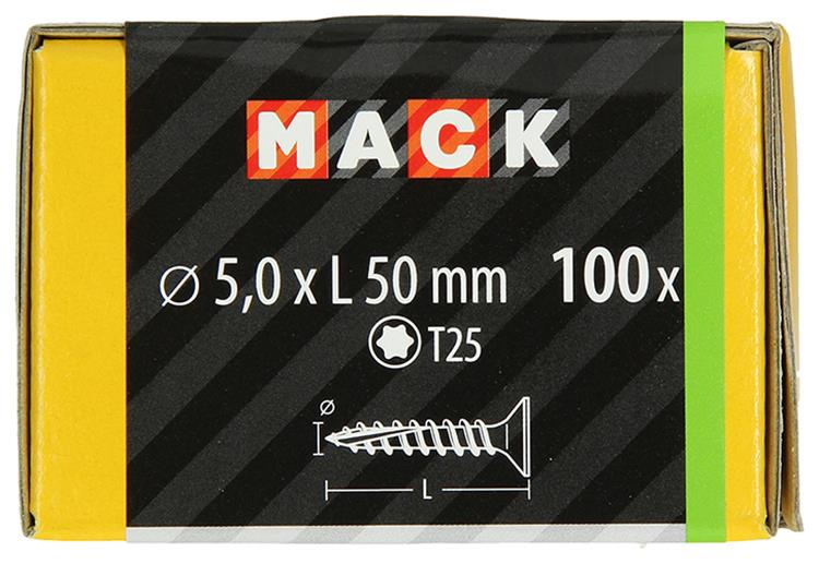 Load image into Gallery viewer, Mack 1020152 - spaanplaatschroef vz kp-zelfb.gvz 100st 5,0 x 50 mm | 5 stuks