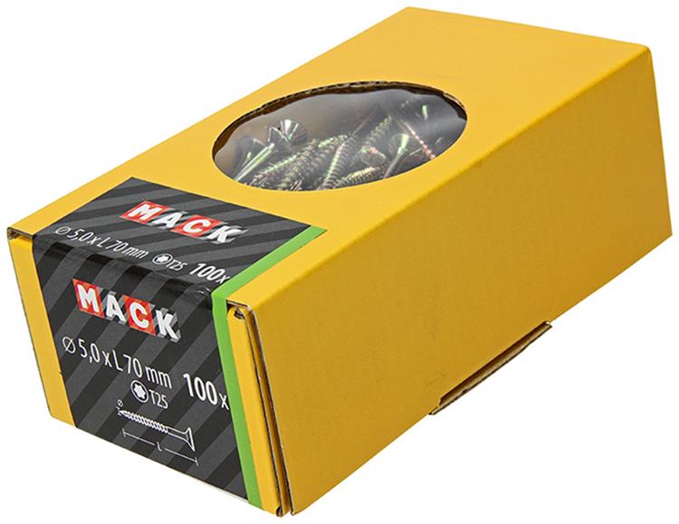 Load image into Gallery viewer, Mack 1020154 - spaanplaatschroef vz kp-zelfb.gvz 100st 5,0 x 70 mm | 3 stuks