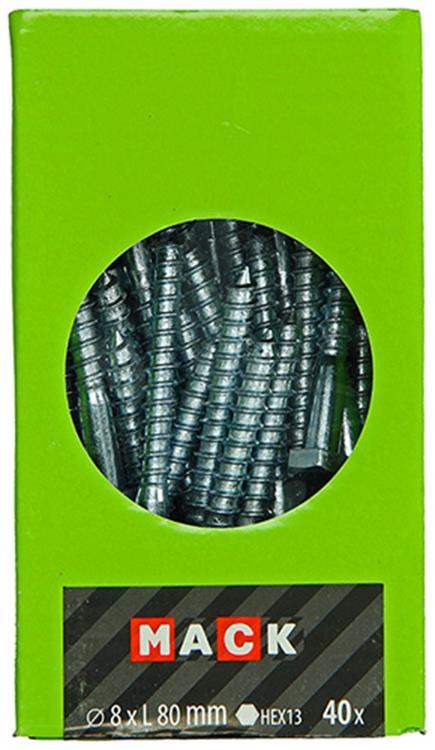 Load image into Gallery viewer, Mack 1020178 - houtdraadbout verzinkt 40 st 8 x 80 mm | 3 stuks