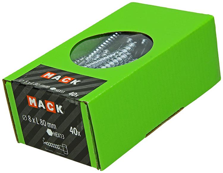 Load image into Gallery viewer, Mack 1020178 - houtdraadbout verzinkt 40 st 8 x 80 mm | 3 stuks