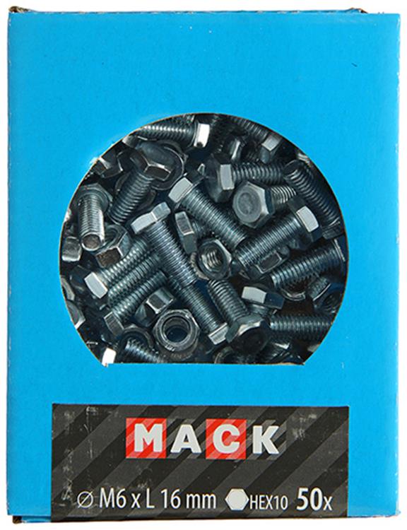 Load image into Gallery viewer, Mack 1020213 - tapbout + moer verzinkt 50 st m6 x 16 mm | 5 stuks