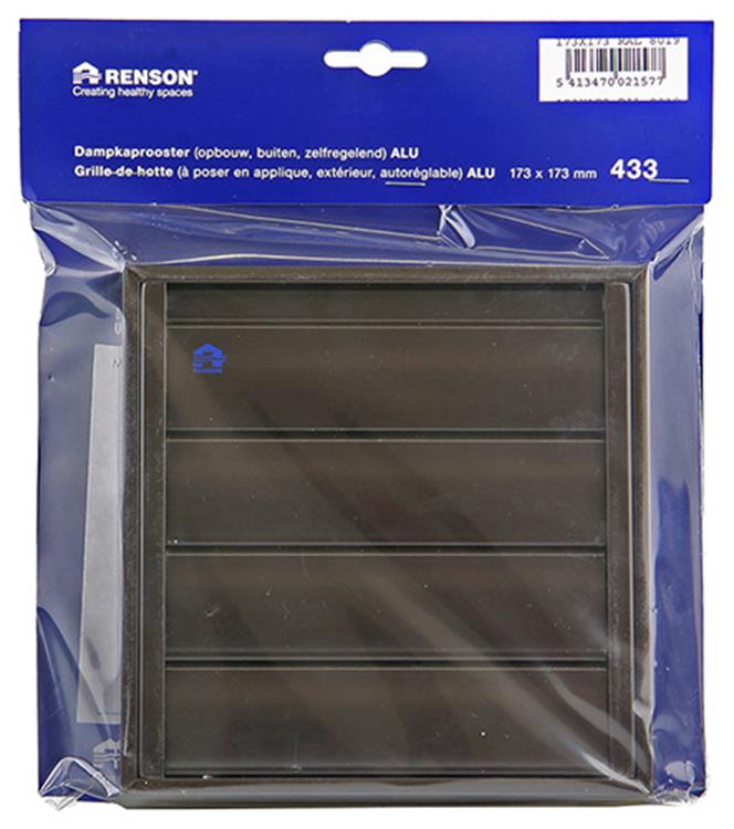 Load image into Gallery viewer, Renson 1006252 - dampkaprooster opbouw 433 alu ral 8019 173x173mm | 2 stuks