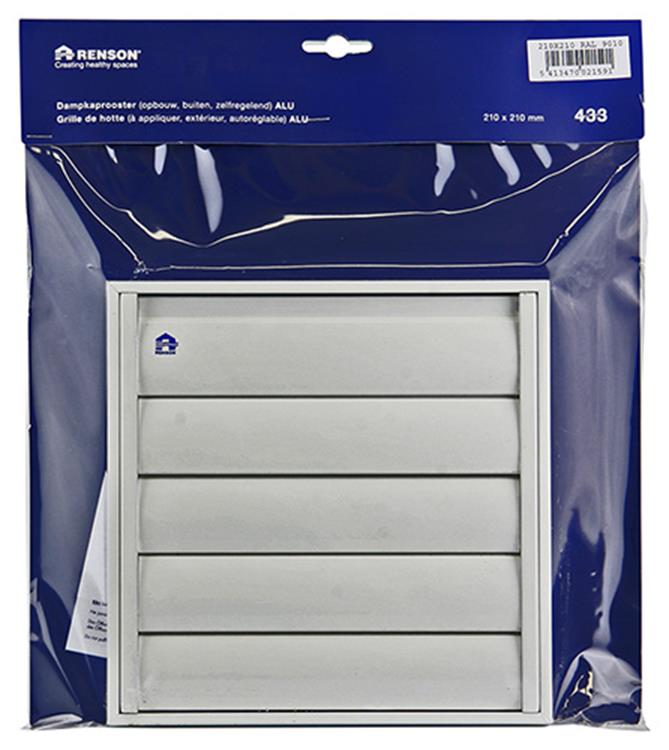 Load image into Gallery viewer, Renson 1006254 - dampkaprooster opbouw 433 alu ral 9010 210x210mm | 2 stuks