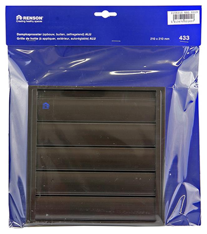 Load image into Gallery viewer, Renson 1006255 - dampkaprooster opbouw 433 alu ral 8019 210x210mm | 2 stuks