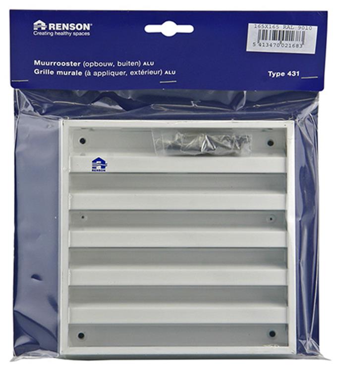 Load image into Gallery viewer, Renson 1006233 - muurrooster opbouw 431 alu ral 9010 165x165mm | 2 stuks