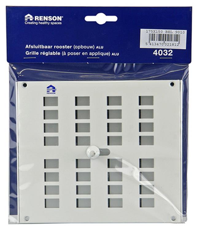 Load image into Gallery viewer, Renson 1006219 - regelbare rooster opb. 4032 alu ral 9010 175x150mm | 2 stuks
