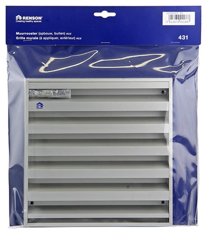 Load image into Gallery viewer, Renson 1006235 - muurrooster opbouw 431 alu f1 225x225mm | 2 stuks